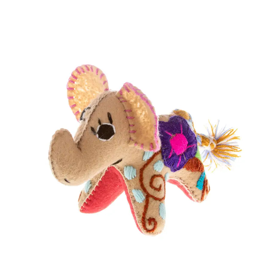 Elephant Hand-Embroidered Stuffed Animal - 8