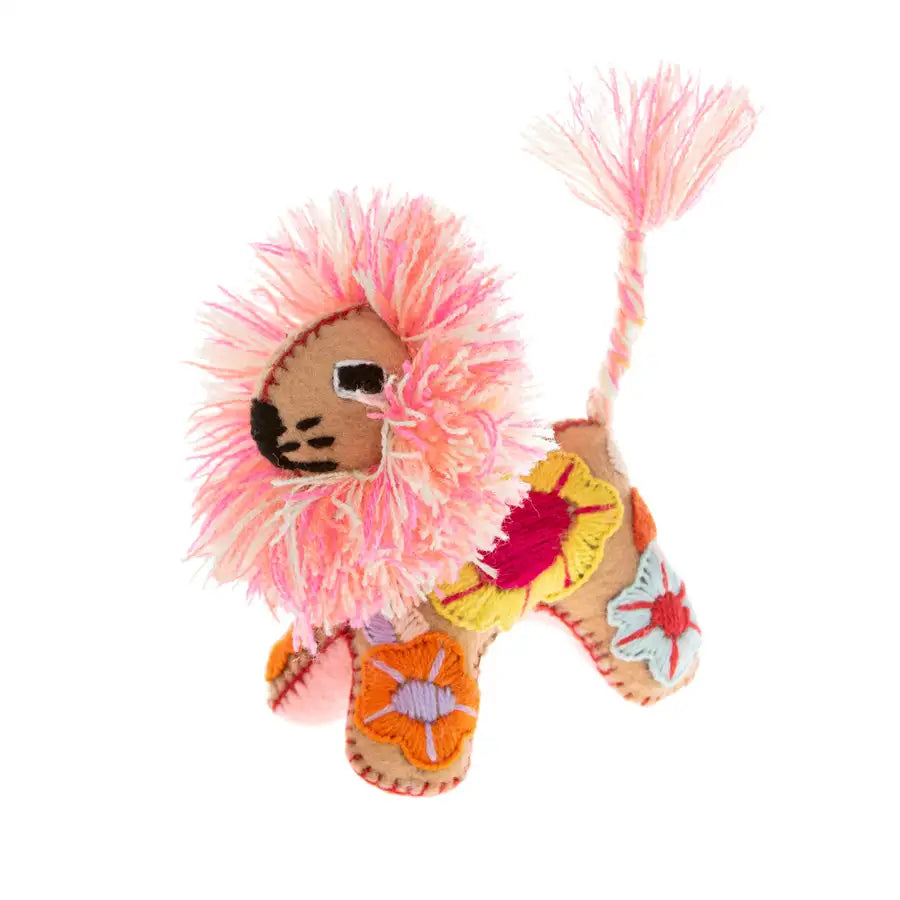 Lion Hand-Embroidered Stuffed Animal - 5