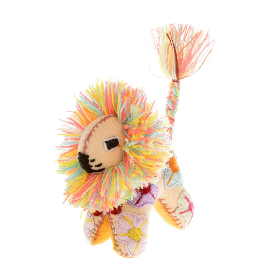 Lion Hand-Embroidered Stuffed Animal - 6