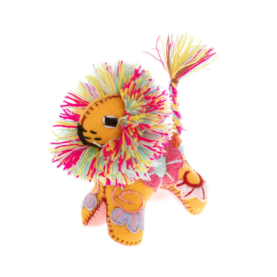 Lion Hand-Embroidered Stuffed Animal - 8