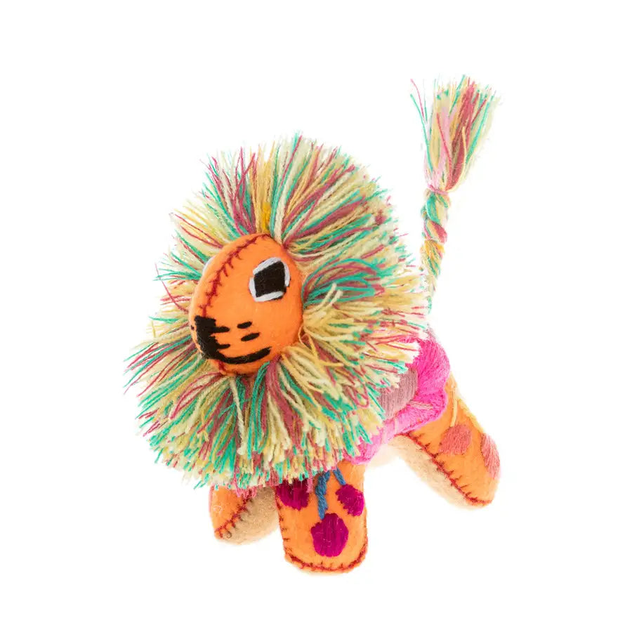 Lion Hand-Embroidered Stuffed Animal - 10