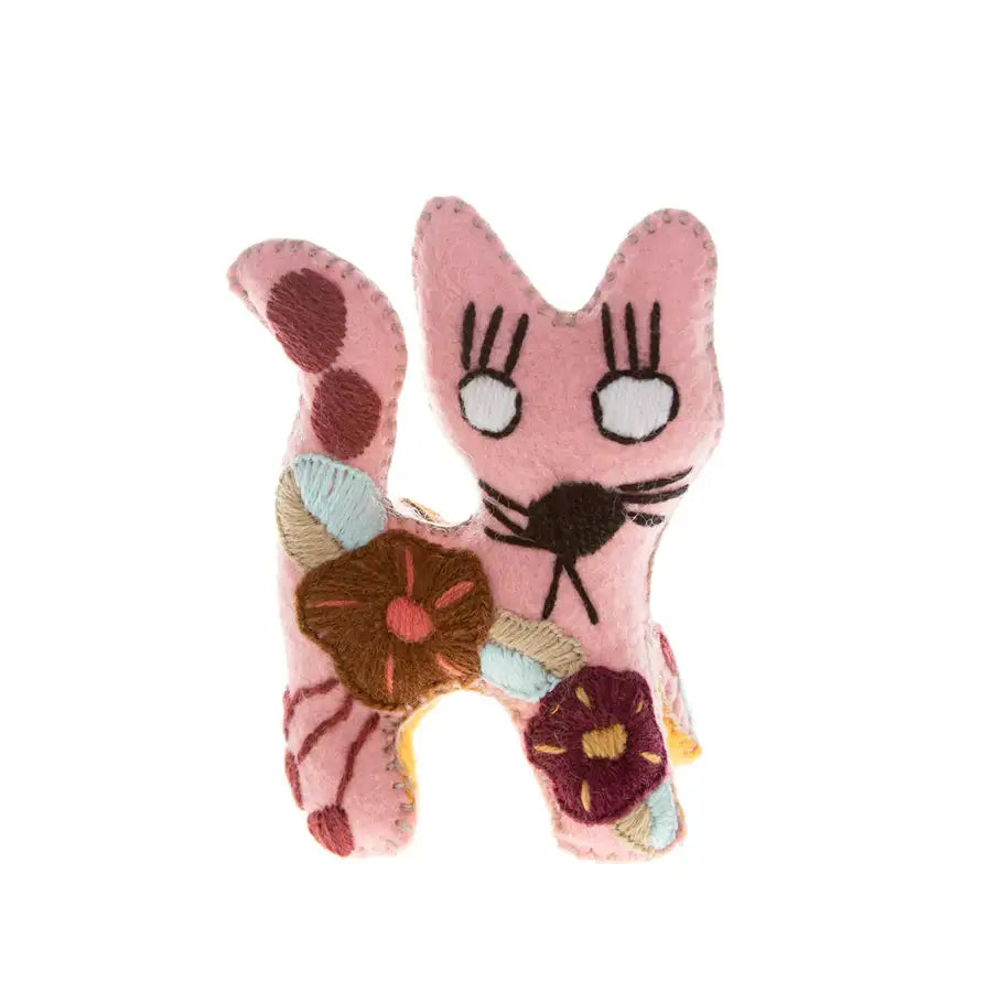 Cat Hand-Embroidered Stuffed Animal - 7