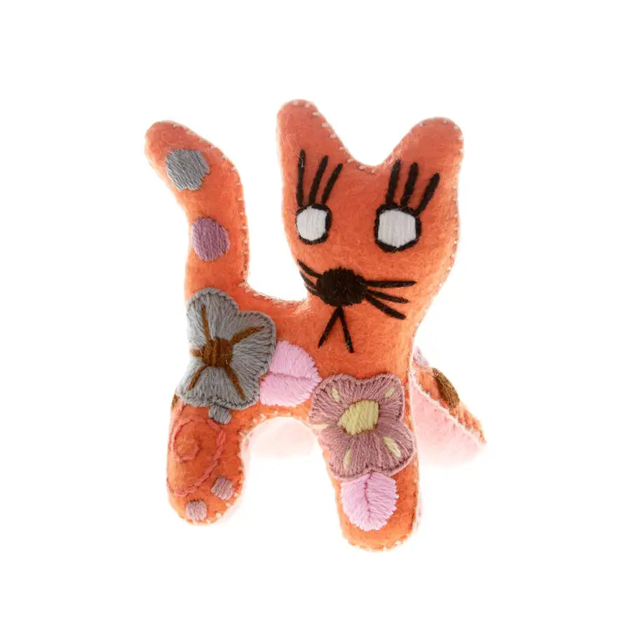 Cat Hand-Embroidered Stuffed Animal - 8