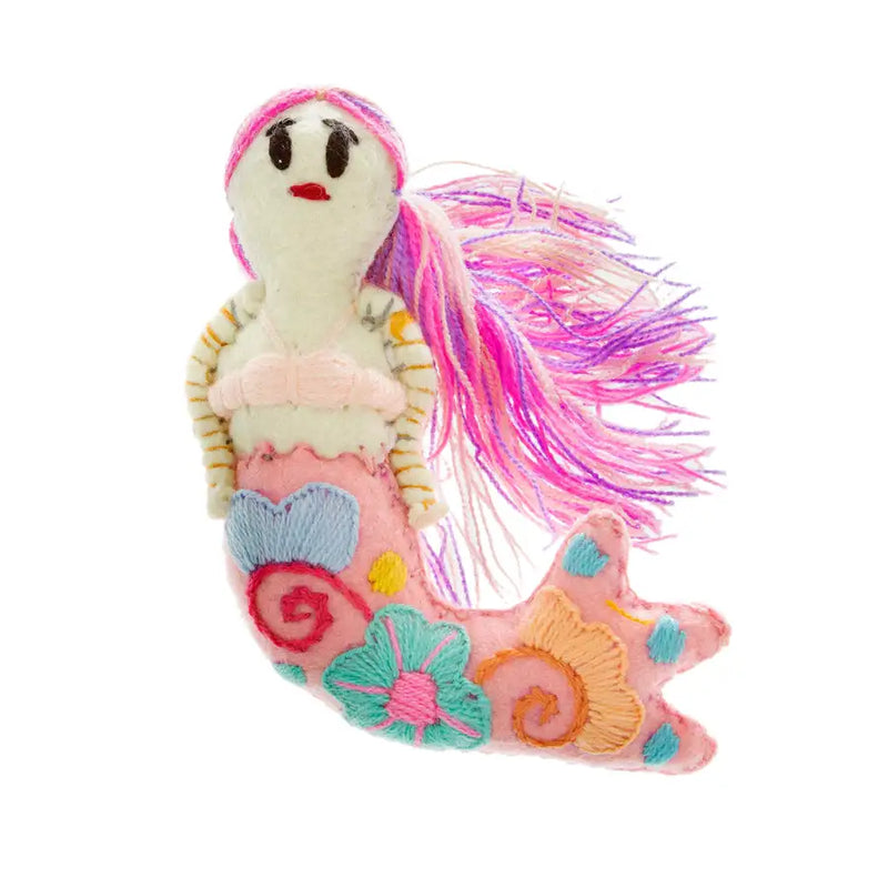 Mermaid Hand-Embroidered Stuffed Doll - 3