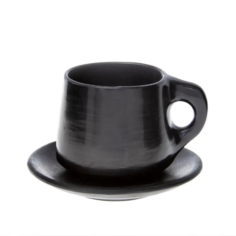 Black Clay, Espresso Cup with Saucer