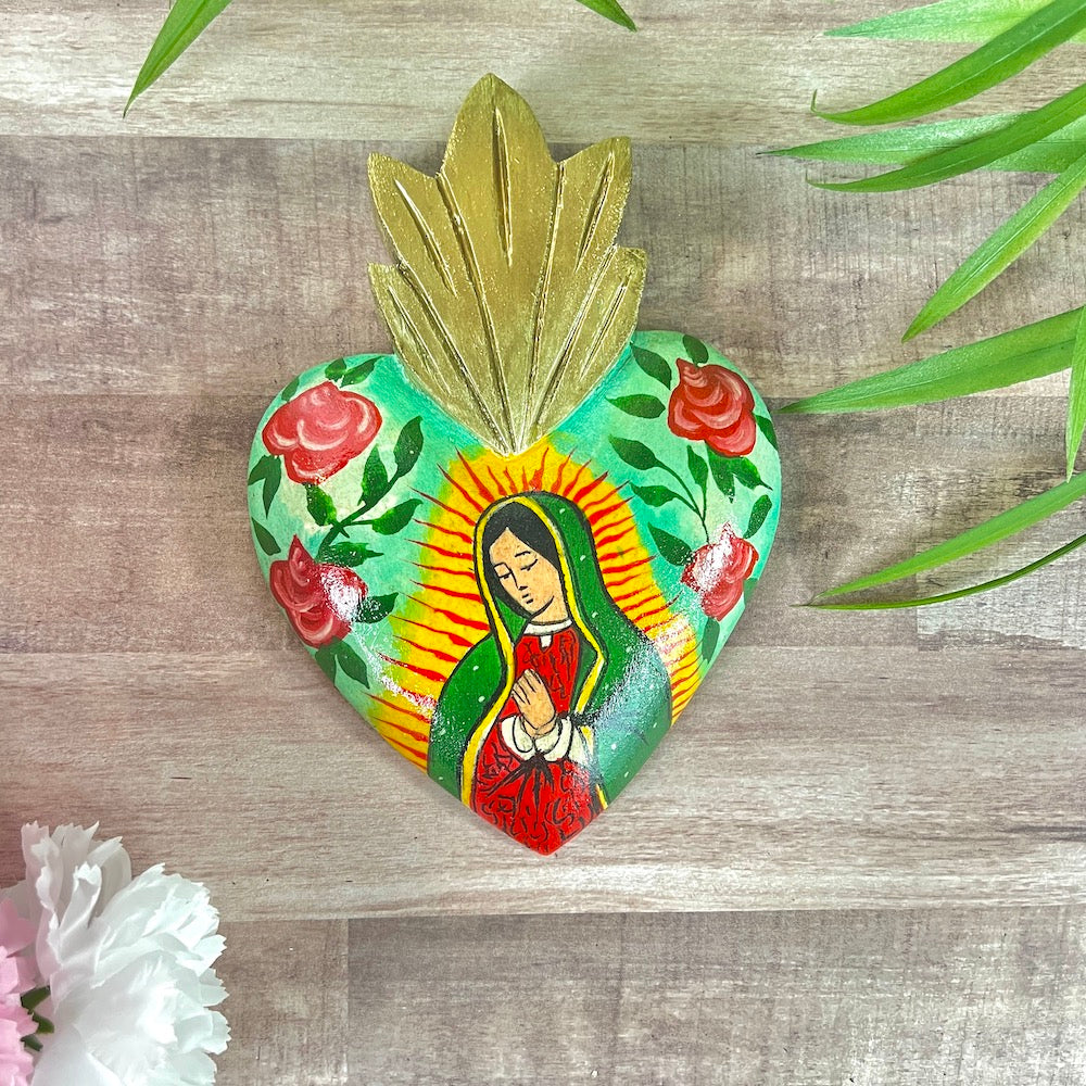 Virgencita Wall Art Wooden Heart