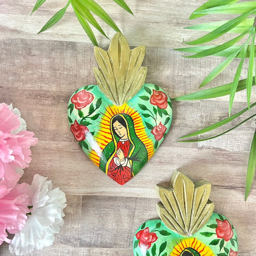 Virgencita Wall Art Wooden Heart