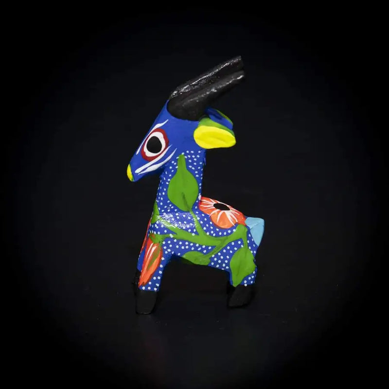 Hand Painted Goat Wooden Figurine - 7