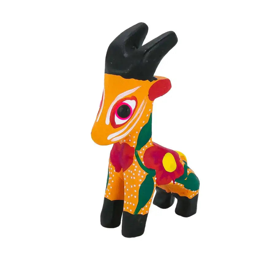 Hand Painted Goat Wooden Figurine - 12