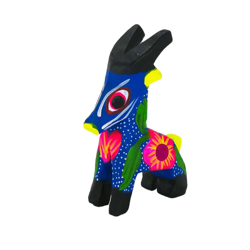 Hand Painted Goat Wooden Figurine - 14
