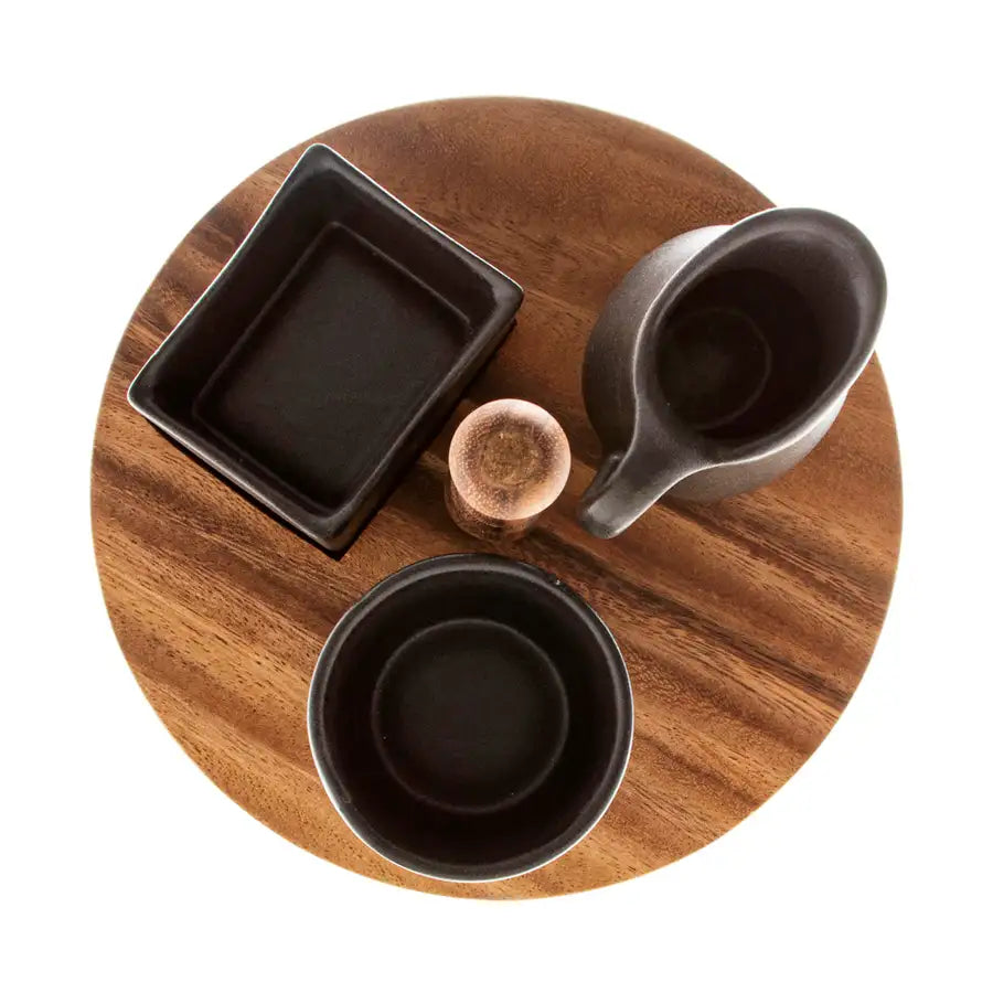 Parota and Ceramic Tea and Coffee Service