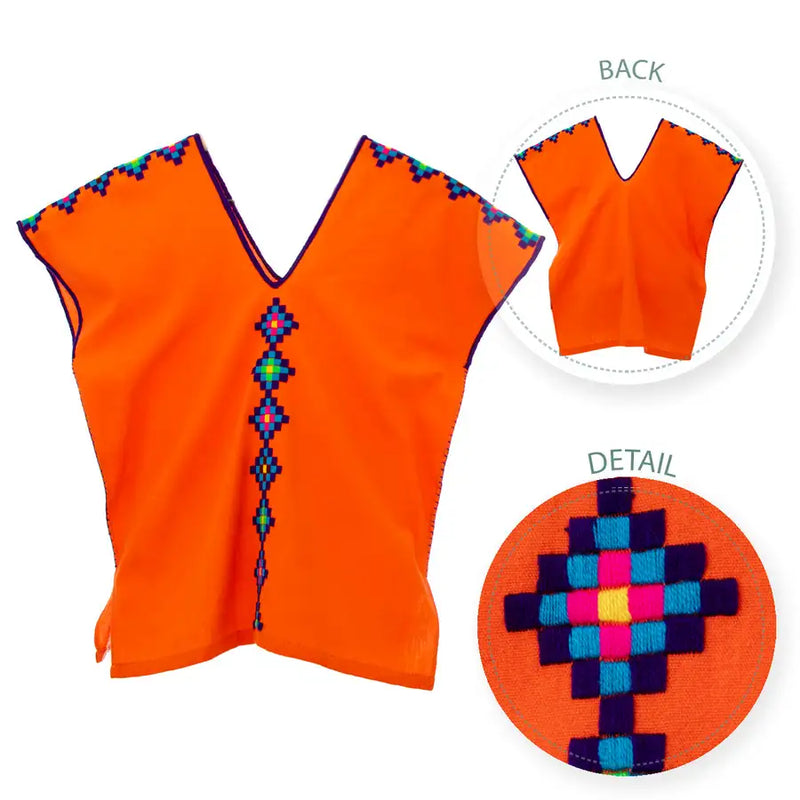 Ch'ol Modern V-Neck Huipil Blouse - 3