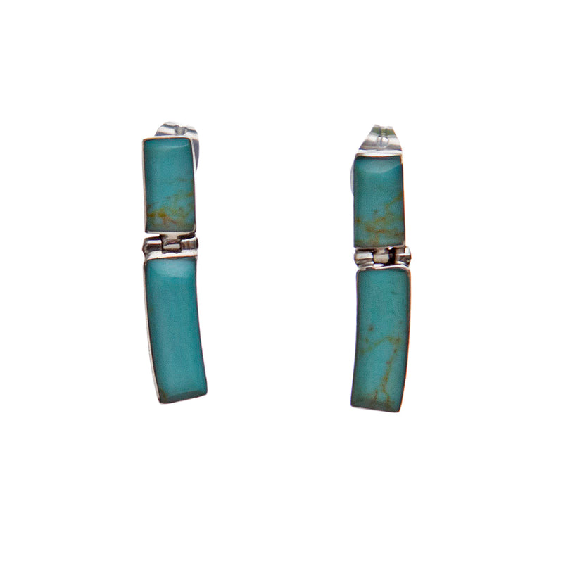 Sterling Silver Faux Mexican Turquoise Earrings, Necklace, and Bracelet Set