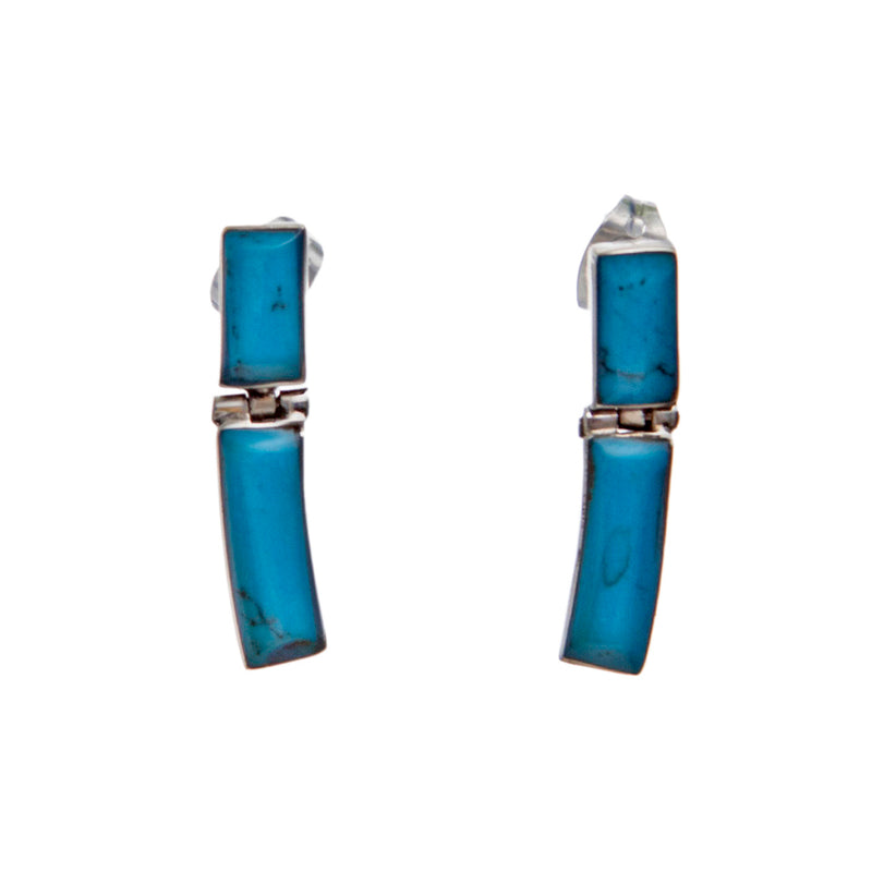 Sterling Silver Faux Kingman Turquoise Earrings, Necklace, and Bracelet Set