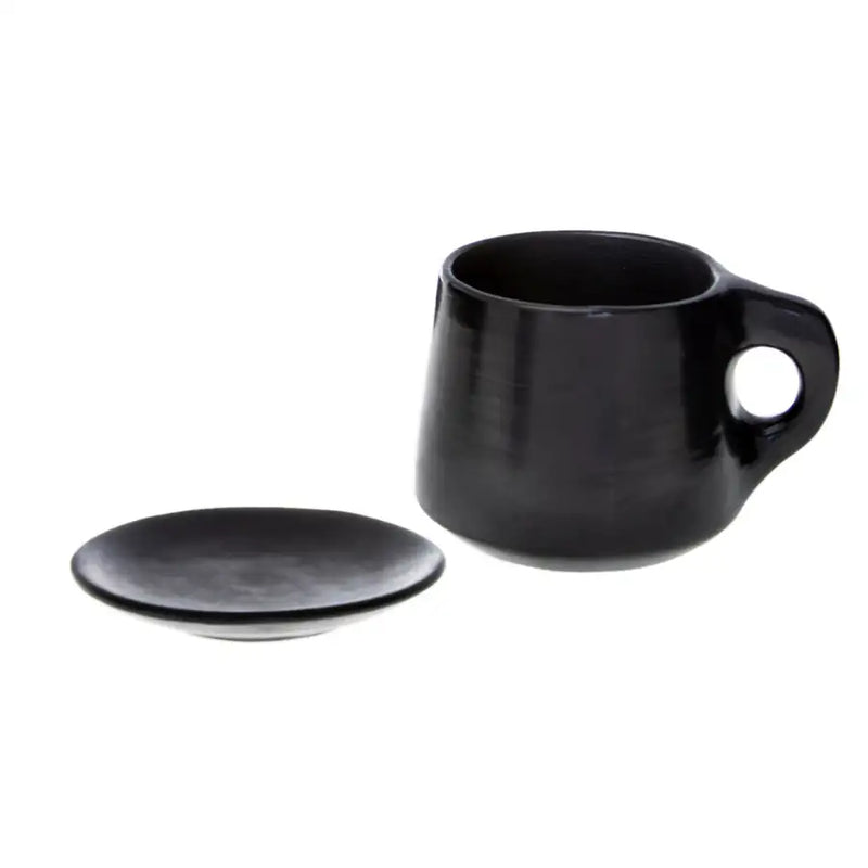 Barro Negro, Black Clay, Espresso Cup with Saucer - 1