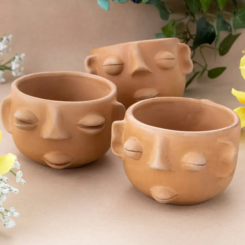 Natural Clay Face Mug - 3