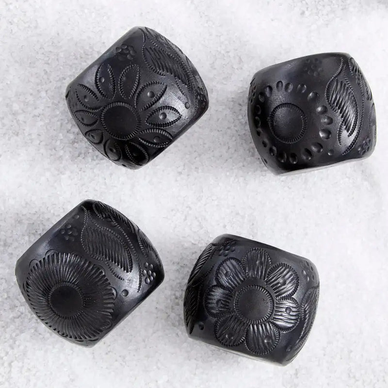 Barro Negro, Black Clay, Carved Shot Glass - 3