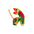 Hand Painted Neck Side Bend Cat Wooden Figurine - 33