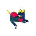 Hand Painted and Carved Hanging Cat Wooden Figurine Alebrije - 14