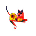 Hand Painted and Carved Hanging Cat Wooden Figurine Alebrije - 19