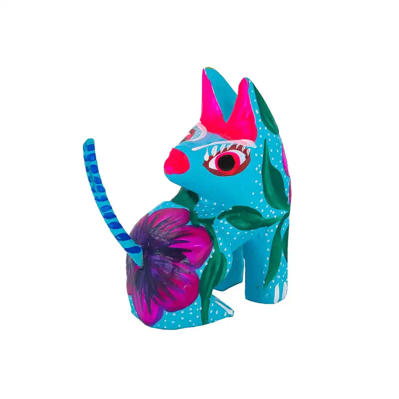 Hand Painted Coyote Wooden Figurine - 13