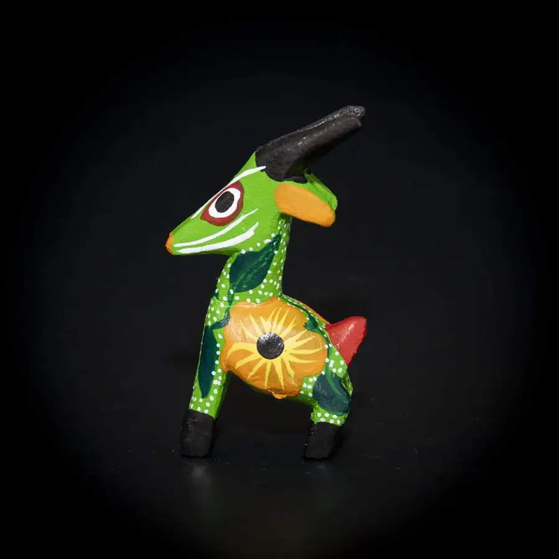Hand Painted Goat Wooden Figurine - 8