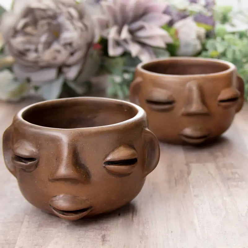 Natural Clay Face Mug