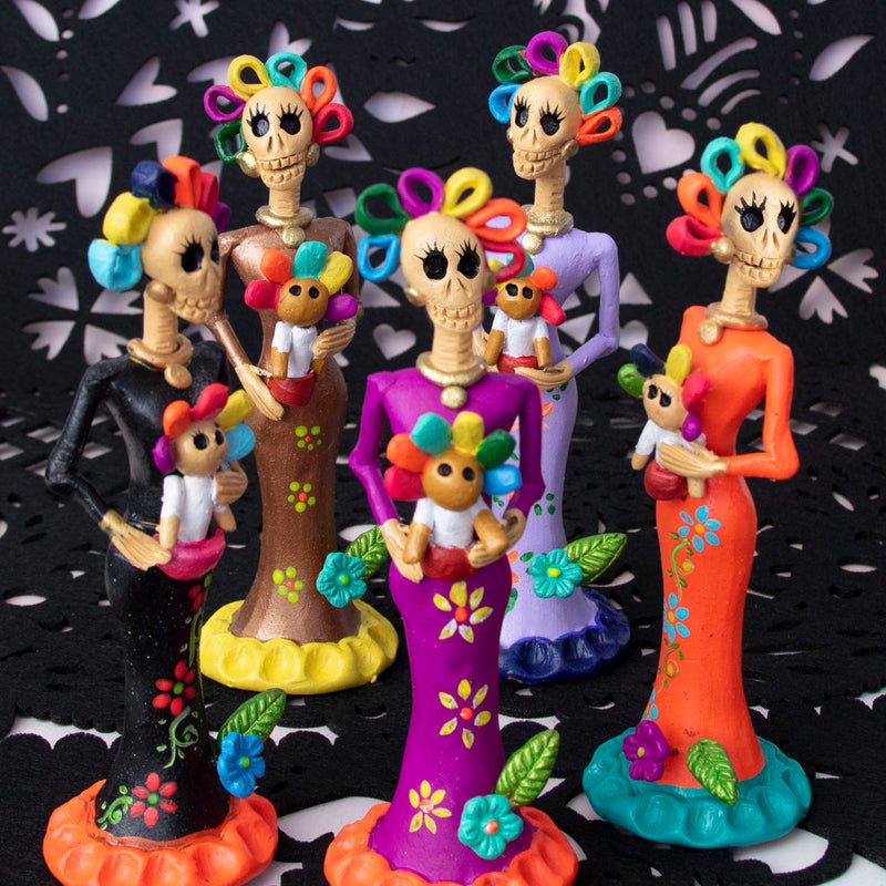 Catrina Lelé Mexican Doll Clay Sculpture, Day of the Dead (Día de Muertos)