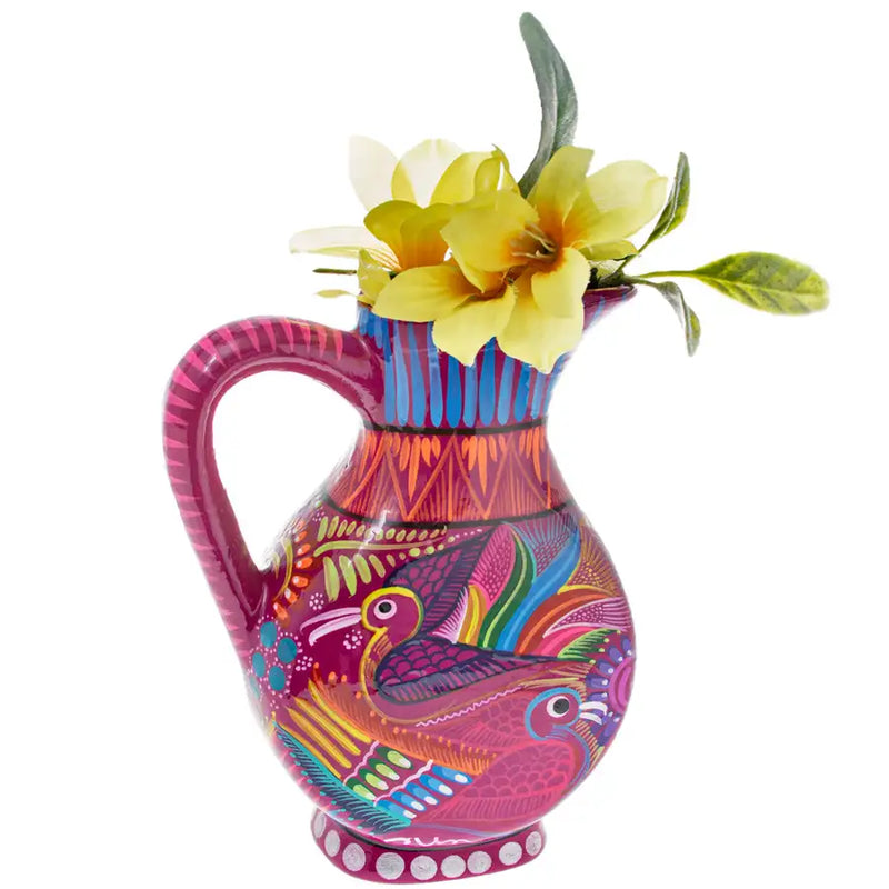 Hand-Painted Xalitla Clay Pitcher - 2