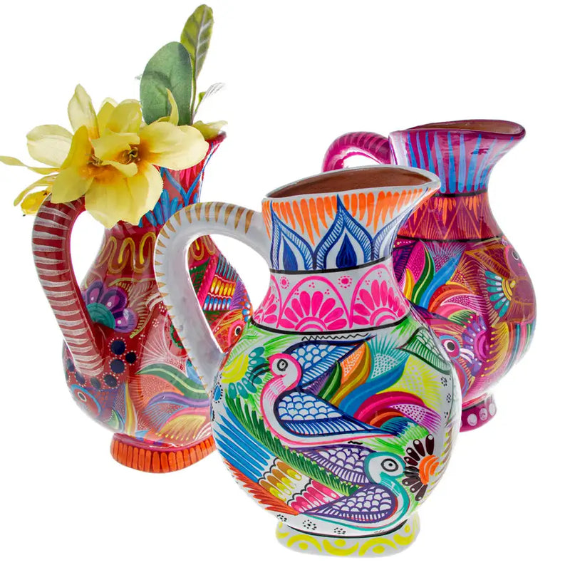 Hand-Painted Xalitla Clay Pitcher - 1