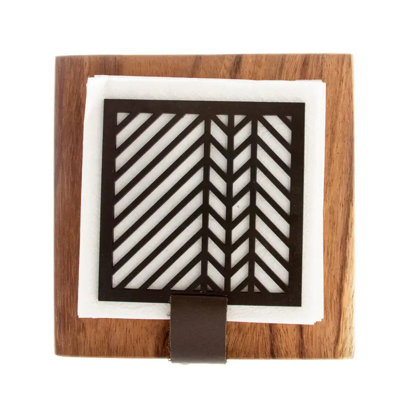 Parota Wood Modern Lines Napkin Holder - 1
