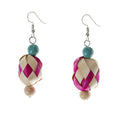 Colorful Woven Palm Beads Earrings - 2