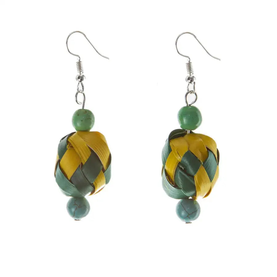 Colorful Woven Palm Beads Earrings - 8