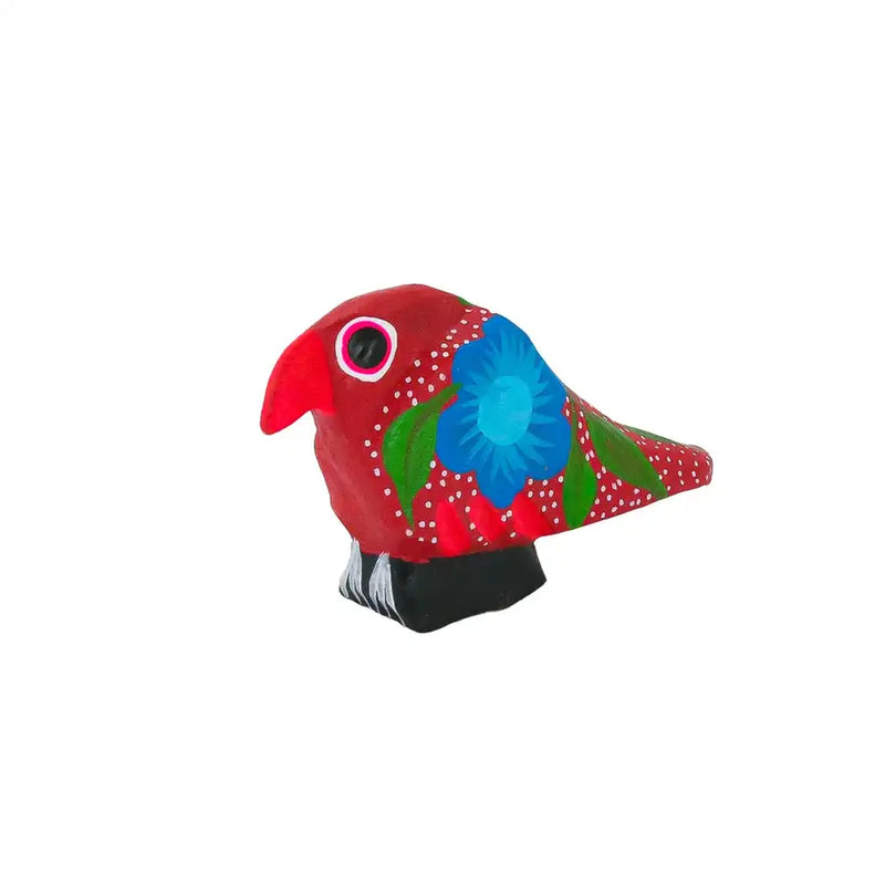 Hand Painted Parrot Wooden Figurine - 1