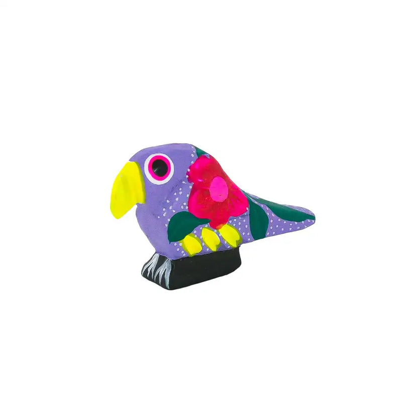 Hand Painted Parrot Wooden Figurine - 3