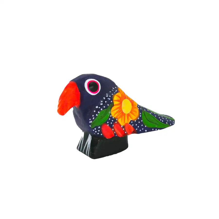 Hand Painted Parrot Wooden Figurine - 4