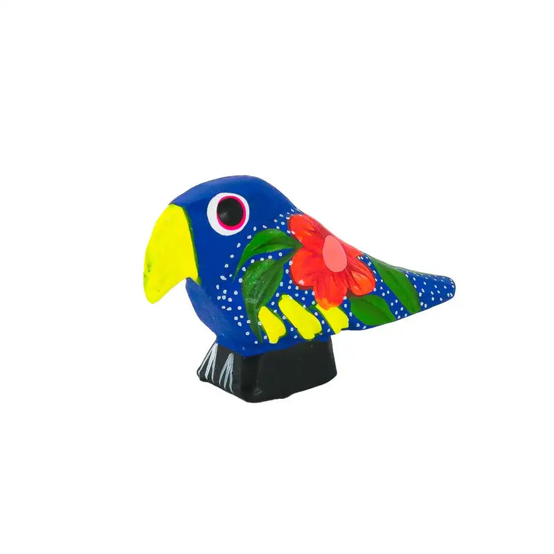 Hand Painted Parrot Wooden Figurine - 5