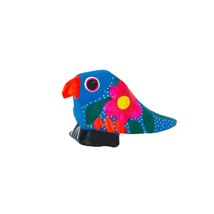 Hand Painted Parrot Wooden Figurine - 7