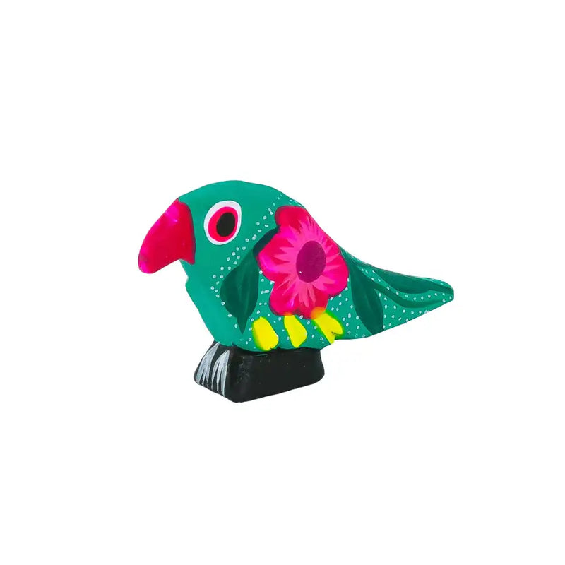 Hand Painted Parrot Wooden Figurine - 8