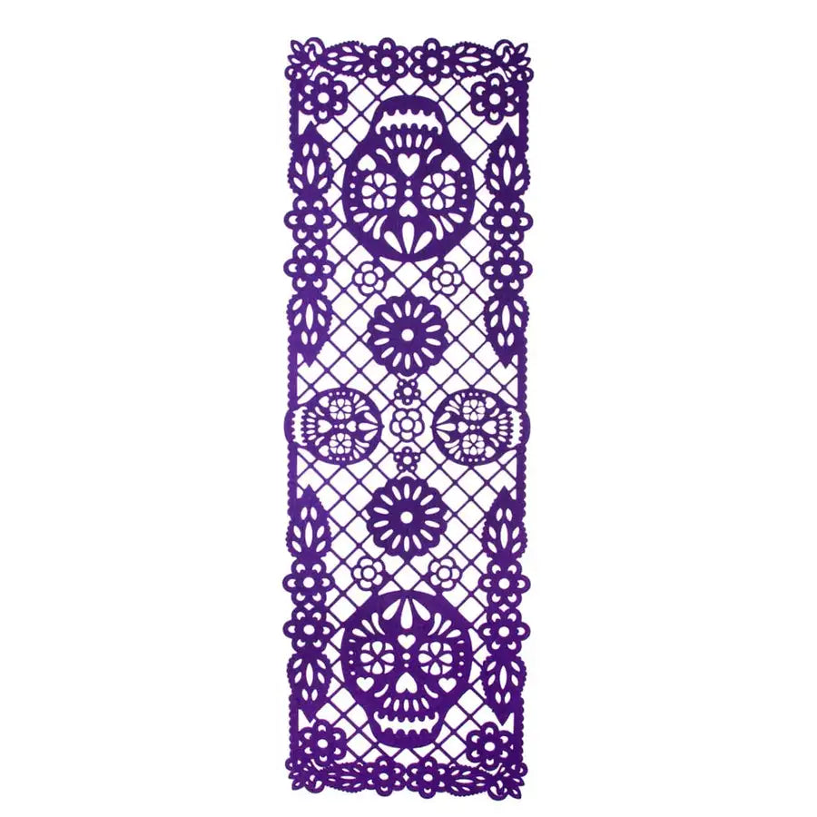 purple felt papel picado día de muertos