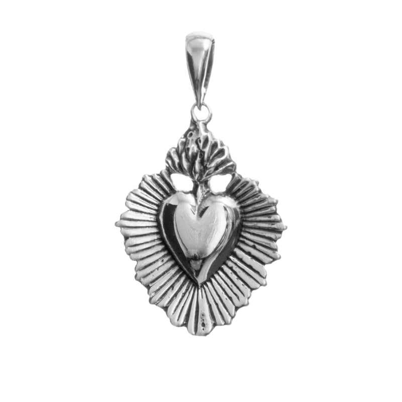 Sterling Silver Sacred Heart Pendant