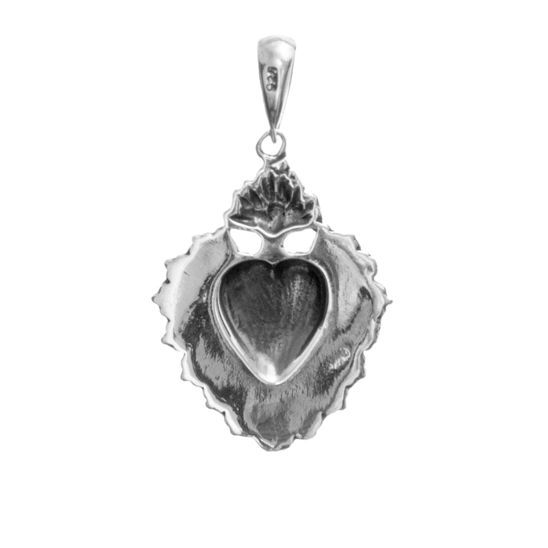 Sterling Silver Sacred Heart Pendant