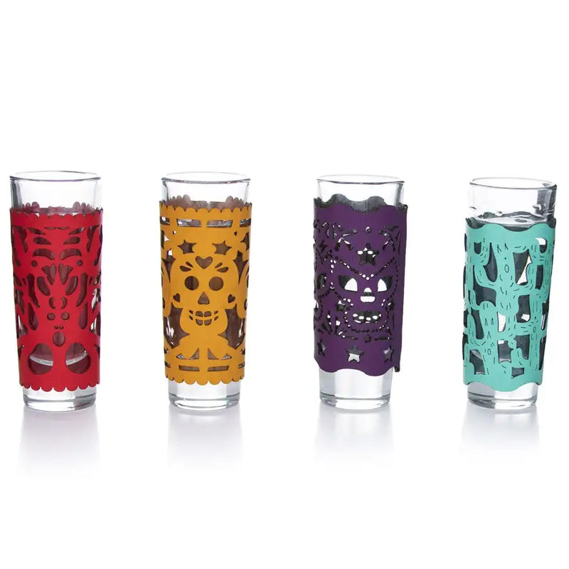 Colorful Faux Leather Cover Tequila Shot Glass - 11
